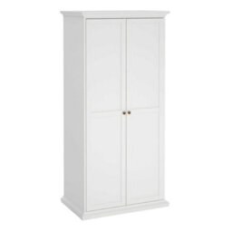 Wyld Haus Osaka Farmhouse Slim White Wooden Wardrobe 2 Doors - thumbnail 2