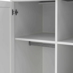 Wyld Haus Osaka Farmhouse Slim White Wooden Wardrobe 2 Doors - thumbnail 9