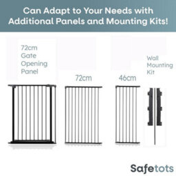 Safetots Premium Extra Tall Room Divider, Up To 128Cm Wide, Black, 105Cm Tall, Multi Panel Barrier For Baby And Toddler - thumbnail 4