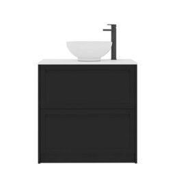 Royal Bathrooms Royal Bathroom Elmore 800mm Matt Nocturne Black Freestanding Bathroom Vanity Unit 2 Drawer Plain White Worktop With Breeze Basin - thumbnail 7