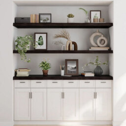 Berkfield Wall Shelf Dark Brown 180X60X(2-6) Cm Treated Solid Wood Oak - thumbnail 3