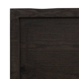Berkfield Wall Shelf Dark Brown 180X60X(2-6) Cm Treated Solid Wood Oak - thumbnail 7