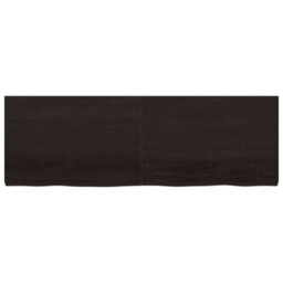 Berkfield Wall Shelf Dark Brown 180X60X(2-6) Cm Treated Solid Wood Oak - thumbnail 4