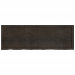 Berkfield Wall Shelf Dark Brown 180X60X(2-6) Cm Treated Solid Wood Oak - thumbnail 5