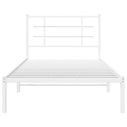 Berkfield Metal Bed Frame Without Mattress With Headboard White 100X200Cm - thumbnail 5
