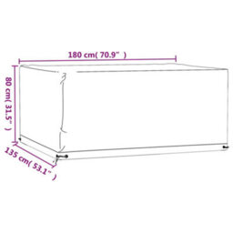 Protective Cover For Garden Furniture, 8 Eyelets, Rectangular, 180X135X80 Cm - thumbnail 9