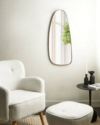 Beliani Wall Mirror Cergy 39 Cm 95 Cm Metal Gold - thumbnail 2