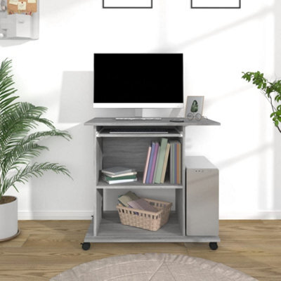 Berkfield Computer Desk Grey Sonoma 80X50X75 Cm Engineered Wood - image 1