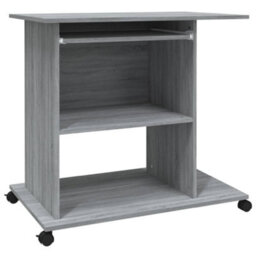 Berkfield Computer Desk Grey Sonoma 80X50X75 Cm Engineered Wood - thumbnail 2