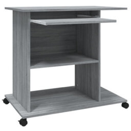 Berkfield Computer Desk Grey Sonoma 80X50X75 Cm Engineered Wood - thumbnail 8