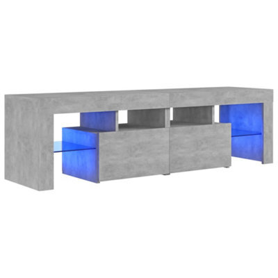 Vidaxl Tv Cabinet With Led Lights Concrete Grey 140X36.5X40 Cm - image 1