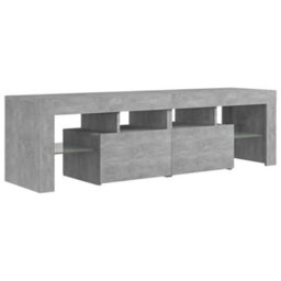 Vidaxl Tv Cabinet With Led Lights Concrete Grey 140X36.5X40 Cm - thumbnail 5