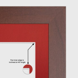 AK Frames 12X12 Rose Wood Modern Multi Photo Frame With Crimson Mount - Holds 4 Apertures (4X) 6X4 Photos - thumbnail 7