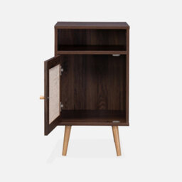 Sweeek - Scandi-Style Bedside Table With Drawer Boheme Walnut 39X40X70 Cm - thumbnail 3