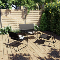 Krista Matt Black Metal 4 Seater Coffee Set - thumbnail 1
