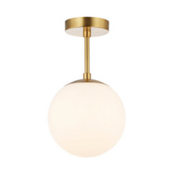 Happy Homewares Traditional Glass Globe Ip44 Bathroom Ceiling Light Fixture In Brushed Gold