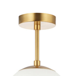 Happy Homewares Traditional Glass Globe Ip44 Bathroom Ceiling Light Fixture In Brushed Gold - thumbnail 3