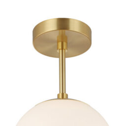 Happy Homewares Traditional Glass Globe Ip44 Bathroom Ceiling Light Fixture In Brushed Gold - thumbnail 4