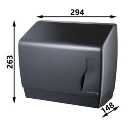 Bisk Wall Mounted Bathroom Hand Paper Towel Tissue Dispenser Box Industrial Black Abs - thumbnail 4