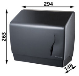 Bisk Wall Mounted Bathroom Hand Paper Towel Tissue Dispenser Box Industrial Black Abs - thumbnail 2