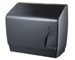 Bisk Wall Mounted Bathroom Hand Paper Towel Tissue Dispenser Box Industrial Black Abs - thumbnail 1