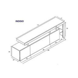 Furneo White Tv Stand 186Cm Unit Matt & High Gloss Indisio 01 Blue Led Lights - thumbnail 3