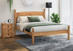 "Mercers Furniture Corona 4'6"" Double Low Foot End Bed Frame Solid Pine With Mexican Styling" - thumbnail 3
