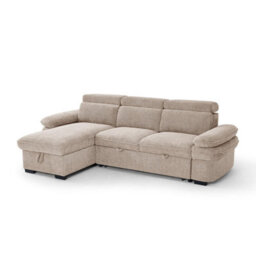 Blake Universal Corner 4 Seater Fabric Sofa Bed Beige - thumbnail 4