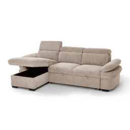 Blake Universal Corner 4 Seater Fabric Sofa Bed Beige - thumbnail 3