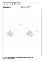 Lucide Tagalog Scandinavian Twin Ceiling Spotlight - 2Xe27 - Black - thumbnail 9