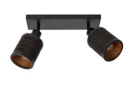 Lucide Tagalog Scandinavian Twin Ceiling Spotlight - 2Xe27 - Black - thumbnail 3