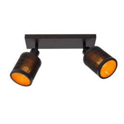 Lucide Tagalog Scandinavian Twin Ceiling Spotlight - 2Xe27 - Black - thumbnail 1