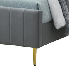 Sareer Furniture Elton Bed Bed Frame In A Box, Contemporary Grey Upholstered Bed Frame With Headboard 5Ft King - thumbnail 5