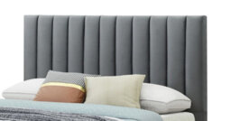 Sareer Furniture Elton Bed Bed Frame In A Box, Contemporary Grey Upholstered Bed Frame With Headboard 5Ft King - thumbnail 4