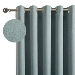 Moonlight Bedding 100%blackout Eyelet Linen Texture Curtain Pair Thermal Energy Efficient Window Curtain (Sage Green, 66''x54'') - thumbnail 1