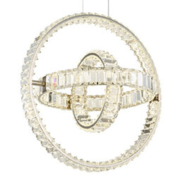 Luminosa Lighting Luminosa Neil Pendant Ceiling Light Chrome K5 Crystals 3X Led Dimmable 2700-6000K - thumbnail 4