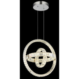 Luminosa Lighting Luminosa Neil Pendant Ceiling Light Chrome K5 Crystals 3X Led Dimmable 2700-6000K - thumbnail 5