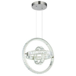 Luminosa Lighting Luminosa Neil Pendant Ceiling Light Chrome K5 Crystals 3X Led Dimmable 2700-6000K - thumbnail 6