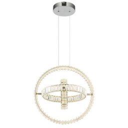 Luminosa Lighting Luminosa Neil Pendant Ceiling Light Chrome K5 Crystals 3X Led Dimmable 2700-6000K - thumbnail 3