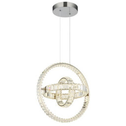 Luminosa Lighting Luminosa Neil Pendant Ceiling Light Chrome K5 Crystals 3X Led Dimmable 2700-6000K - thumbnail 1