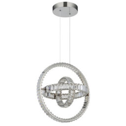 Luminosa Lighting Luminosa Neil Pendant Ceiling Light Chrome K5 Crystals 3X Led Dimmable 2700-6000K - thumbnail 2