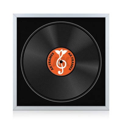 "16X16"" Silver Sleek Vinyl Record Frame With Black Mount For 12 Inch Lp Disc - Ak Frames" - image 1