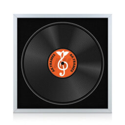 "16X16"" Silver Sleek Vinyl Record Frame With Black Mount For 12 Inch Lp Disc - Ak Frames"