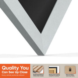 "16X16"" Silver Sleek Vinyl Record Frame With Black Mount For 12 Inch Lp Disc - Ak Frames" - thumbnail 3