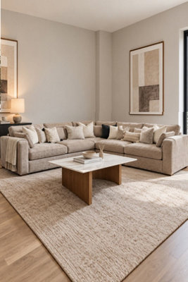 Loft Home Evelyn Beige Grey Corner Sofa