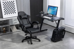 Home Treats Gaming Chair Black Recliner With Adjustable Height Lumbar Support Padded Cushion Racing Bucket Seat - thumbnail 8