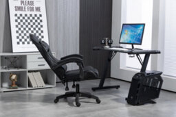 Home Treats Gaming Chair Black Recliner With Adjustable Height Lumbar Support Padded Cushion Racing Bucket Seat - thumbnail 7