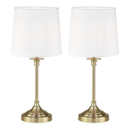 First Choice Lighting Set Of 2 Chester Antique Brass Lamps - thumbnail 1