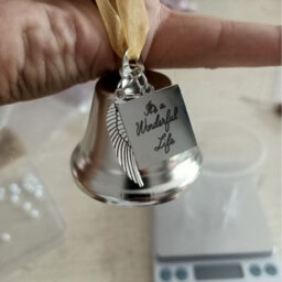 10Pcs Christmas Angel Bell Ornament,silver Christmas Bell Ornament,collectible Holiday Bell Engraved With Angel Wing - thumbnail 3