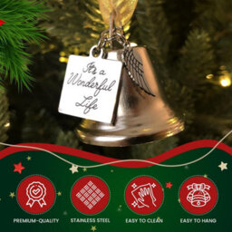 10Pcs Christmas Angel Bell Ornament,silver Christmas Bell Ornament,collectible Holiday Bell Engraved With Angel Wing - thumbnail 5